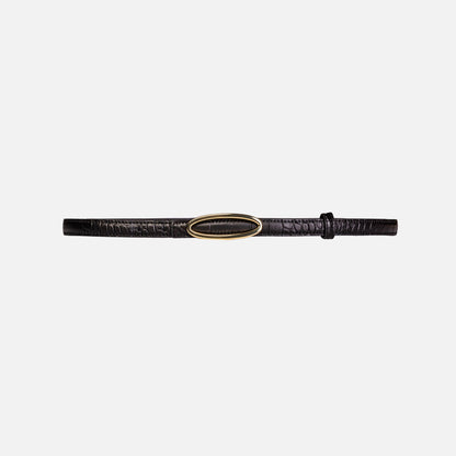 Women Kith Black Suede Studio Melodie Belt - Black / Gold Hardware