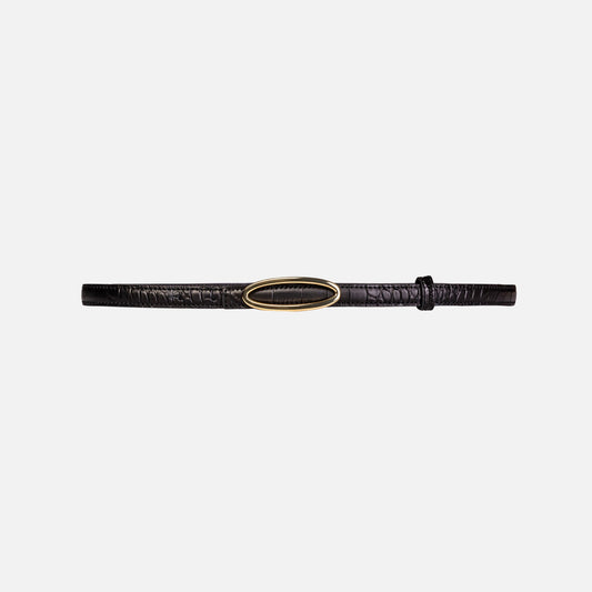 Women Kith Black Suede Studio Melodie Belt - Black / Gold Hardware
