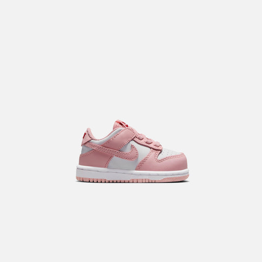 Kids Kith Nike TD Dunk Low - White / Pink Glaze / Pomegranate