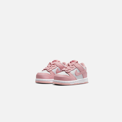 Kids Kith Nike TD Dunk Low - White / Pink Glaze / Pomegranate