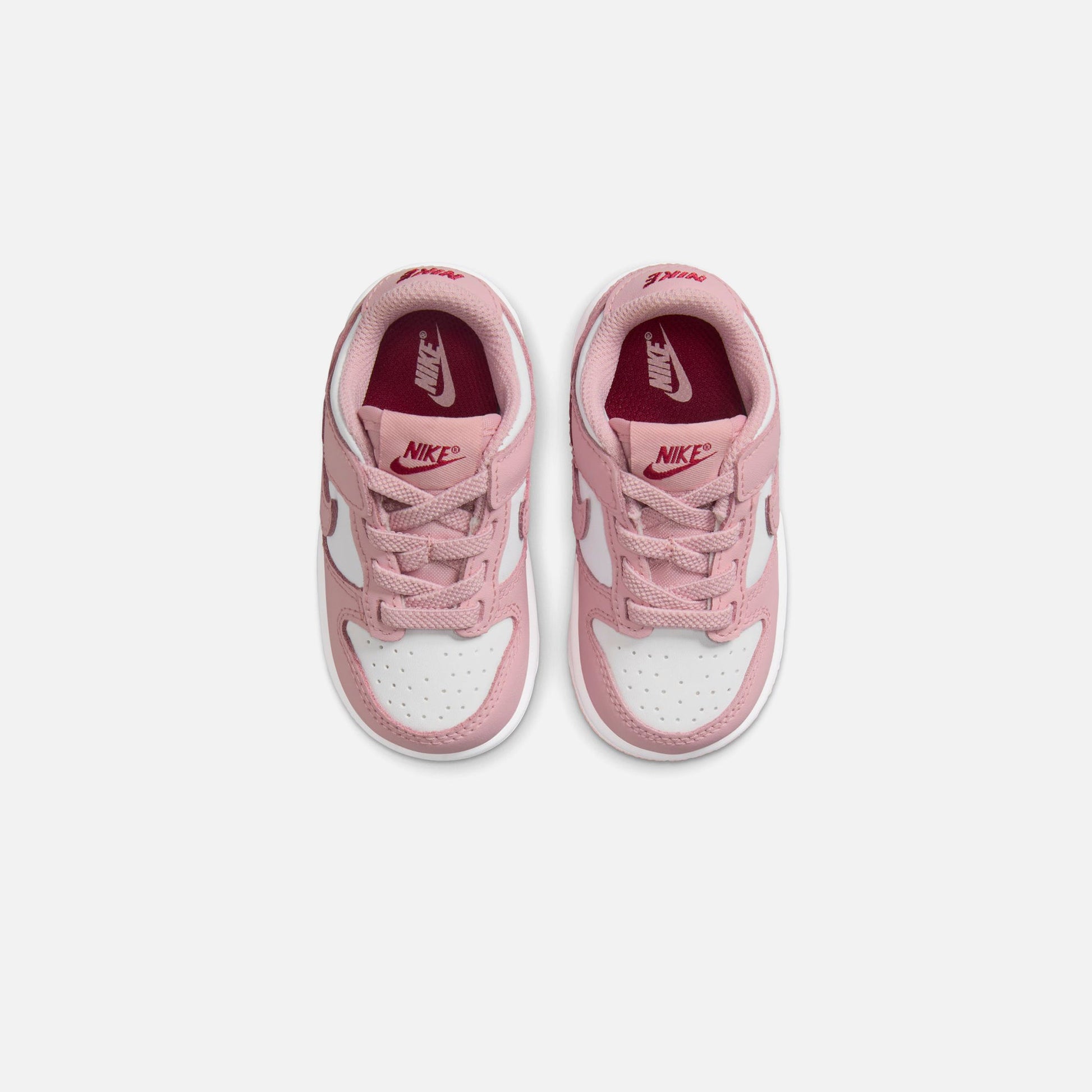 Kids Kith Nike TD Dunk Low - White / Pink Glaze / Pomegranate