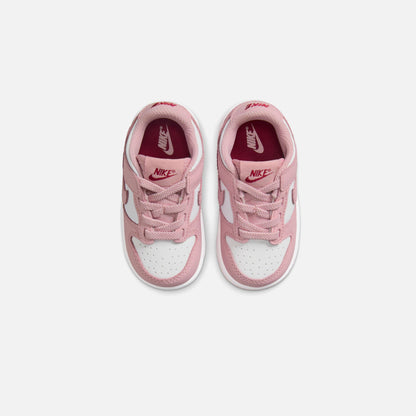 Kids Kith Nike TD Dunk Low - White / Pink Glaze / Pomegranate