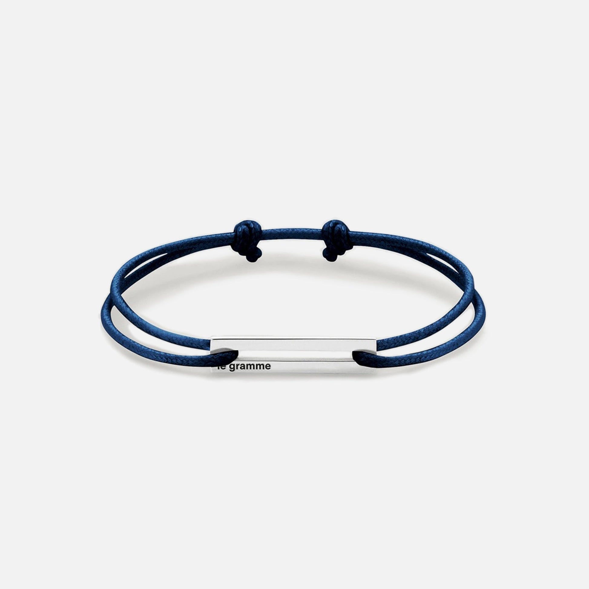 Men Kith Le Gramme 1.7g Cord Bracelet - Navy Silver