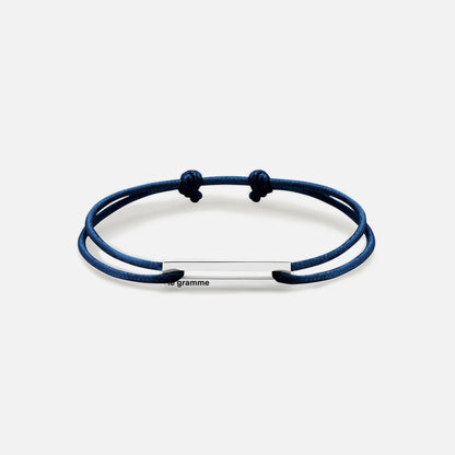 Men Kith Le Gramme 1.7g Cord Bracelet - Navy Silver