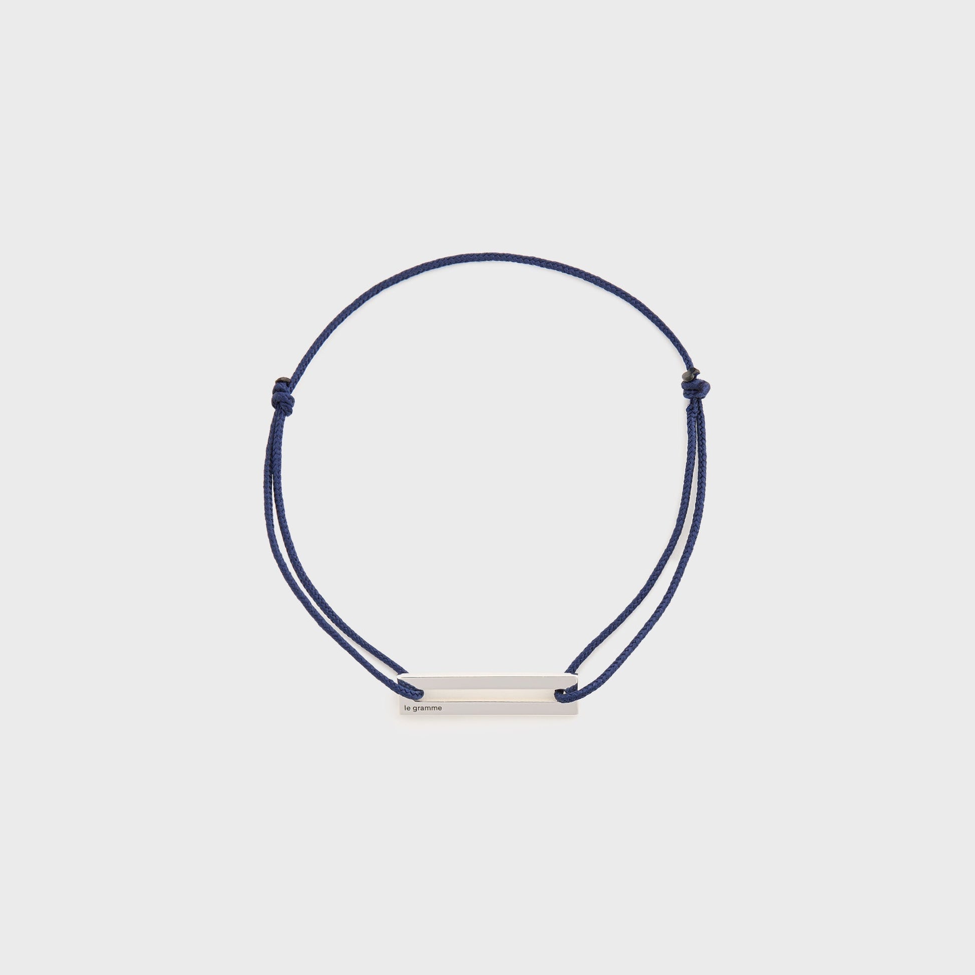 Men Kith Le Gramme 1.7g Cord Bracelet - Navy Silver