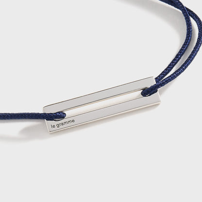 Men Kith Le Gramme 1.7g Cord Bracelet - Navy Silver
