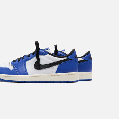 Men Kith Jordan Air Jordan 1 Low OG - White / Black / Game Royal / Sail