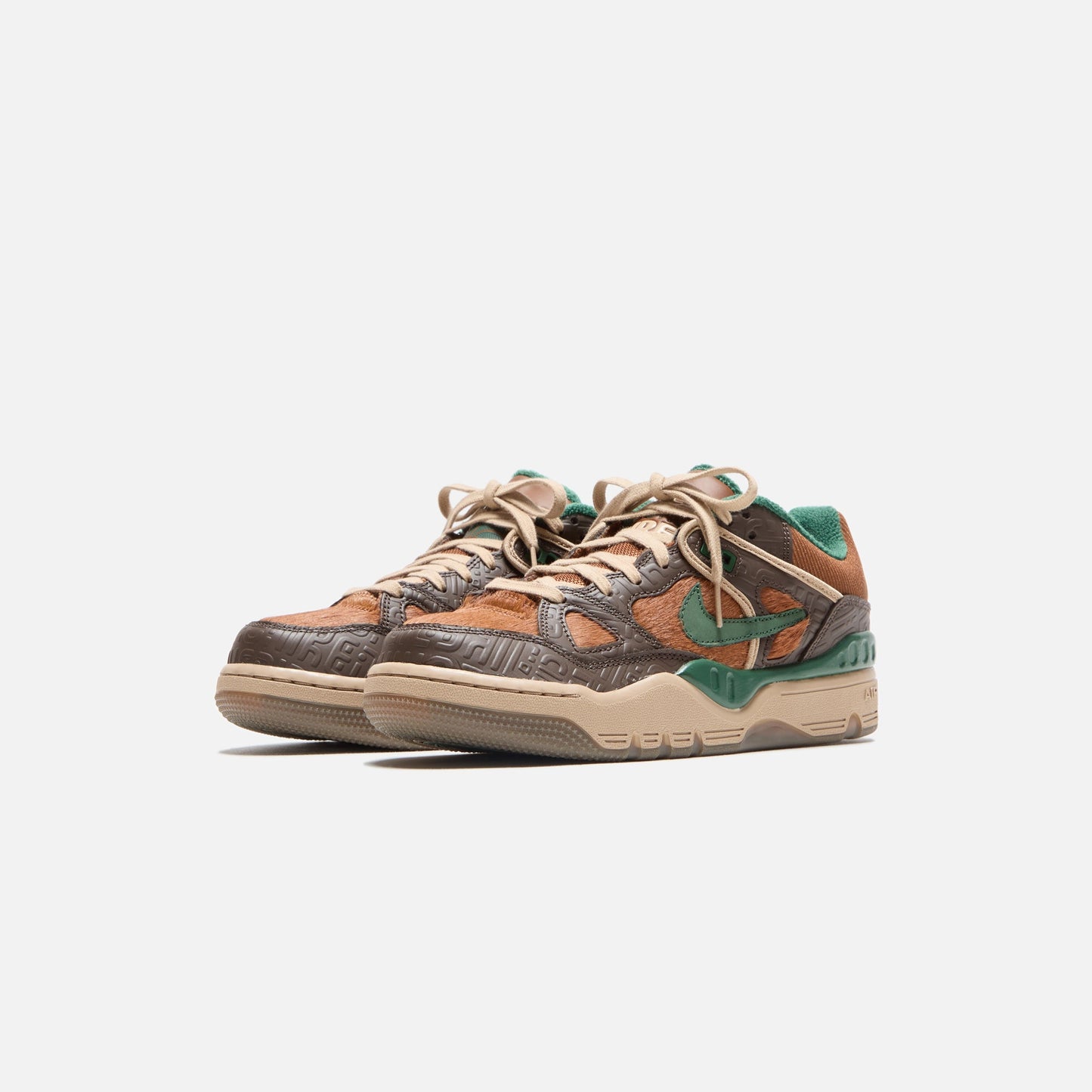 Men Kith Nike x Nigo Air Force 3 Low - Baroque Brown / Fire / Hemp / Pecan