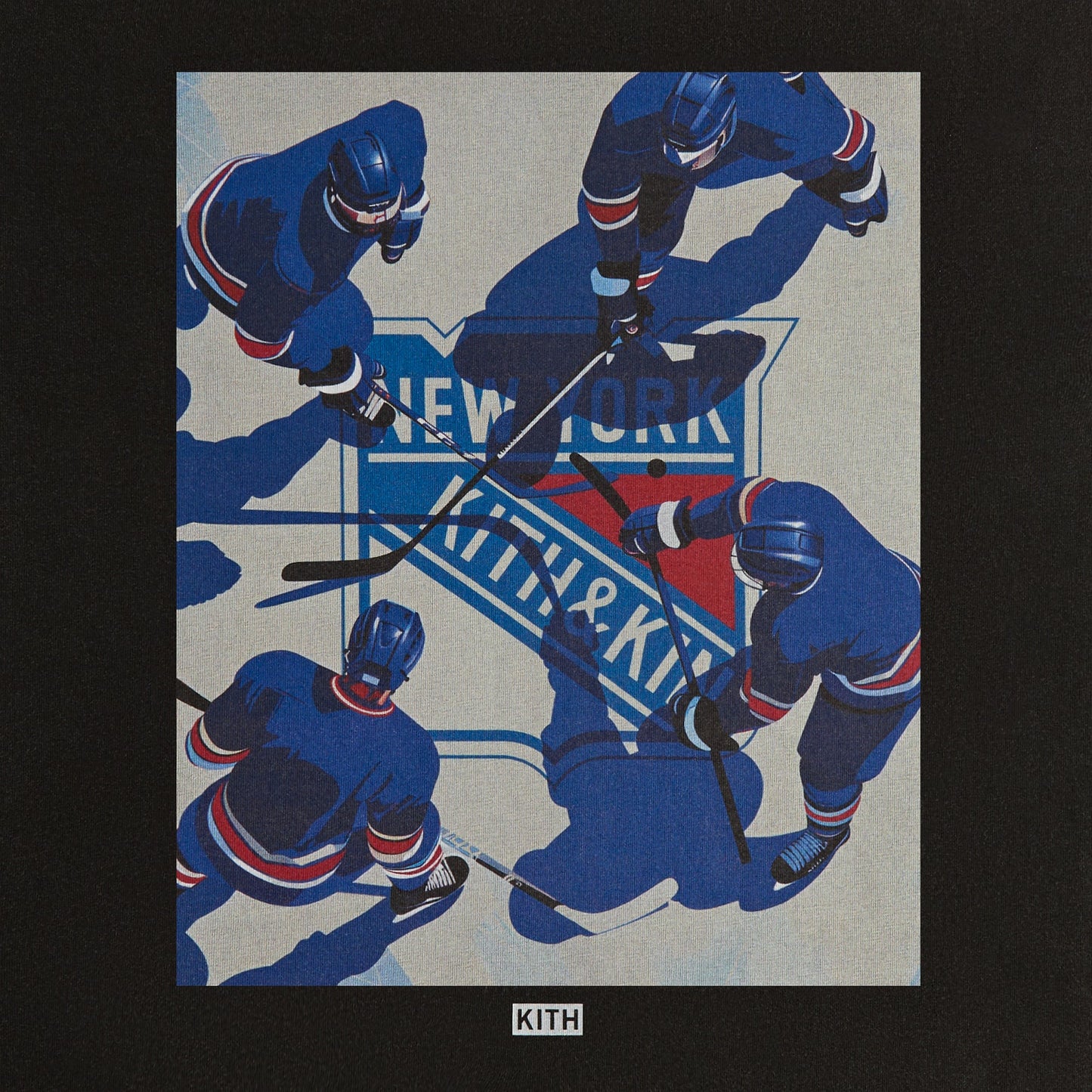 Men Kith Kith for the New York Rangers on Ice Vintage Tee - Black