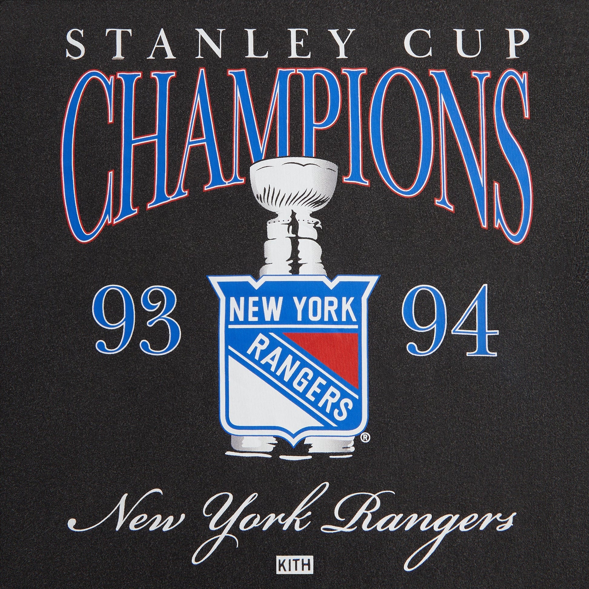 Kids Kith Kith Kids for the New York Rangers Champions Vintage Tee - Black