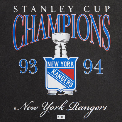 Kids Kith Kith Kids for the New York Rangers Champions Vintage Tee - Black