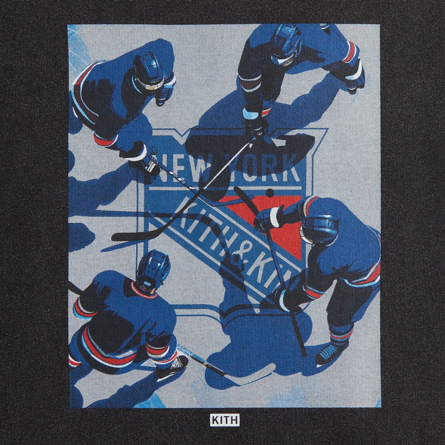 Kids Kith Kith Kids for the New York Rangers On Ice Vintage Tee - Black