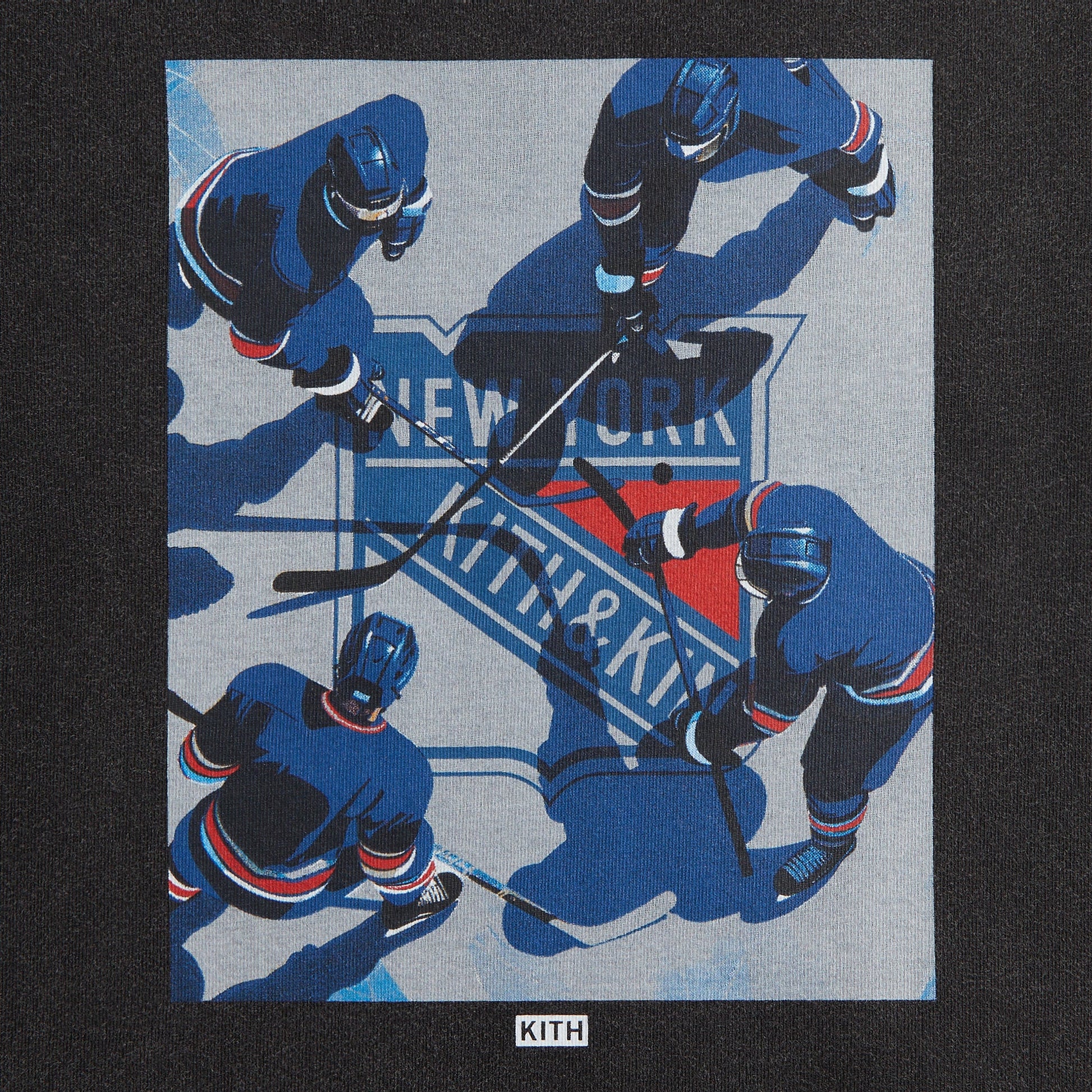 Kids Kith Kith Kids for the New York Rangers On Ice Vintage Tee - Black