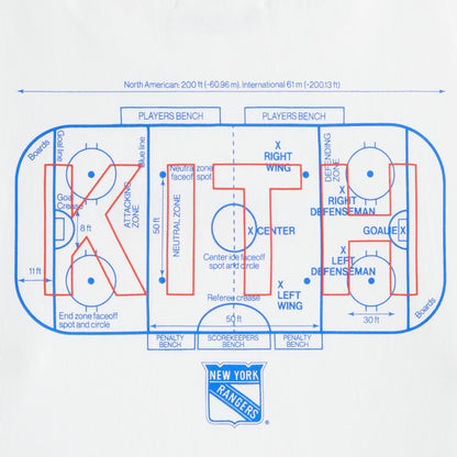 Kids Kith Kith Kids for the New York Rangers Hat Trick Rink Tee - White