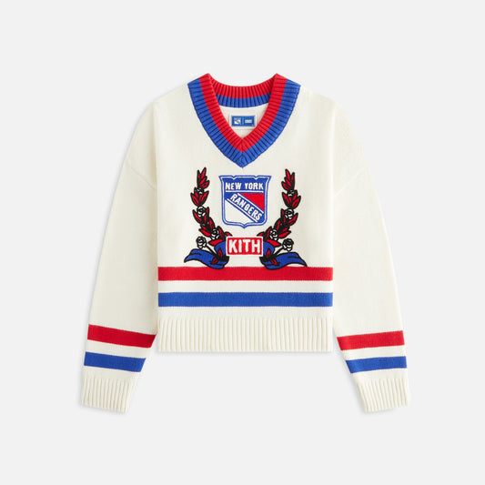 Kids Kith Kith Kids for the New York Rangers V-Neck Lewis Sweater - Sandrift