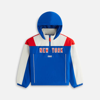 Kids Kith Kith Kids for the New York Rangers Quarter Zip Anorak - Cyclone