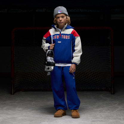 Kids Kith Kith Kids for the New York Rangers Quarter Zip Anorak - Cyclone
