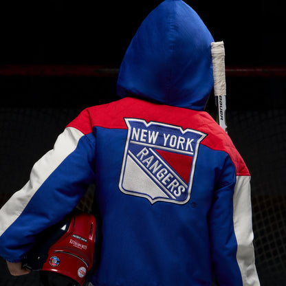 Kids Kith Kith Kids for the New York Rangers Quarter Zip Anorak - Cyclone