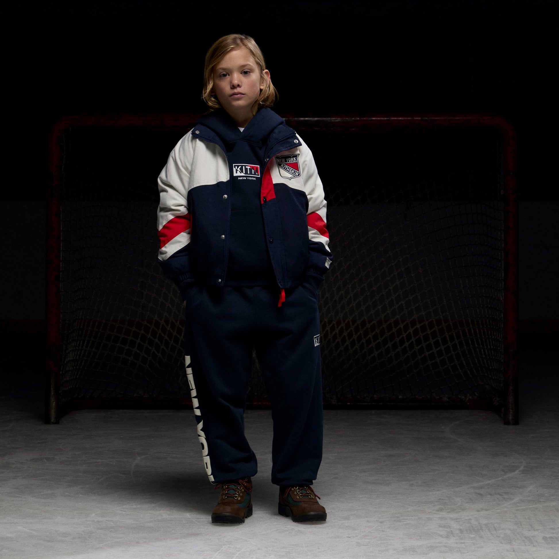 Kids Kith Kith Kids for the New York Rangers Nylon Padded Jacket - Nocturnal