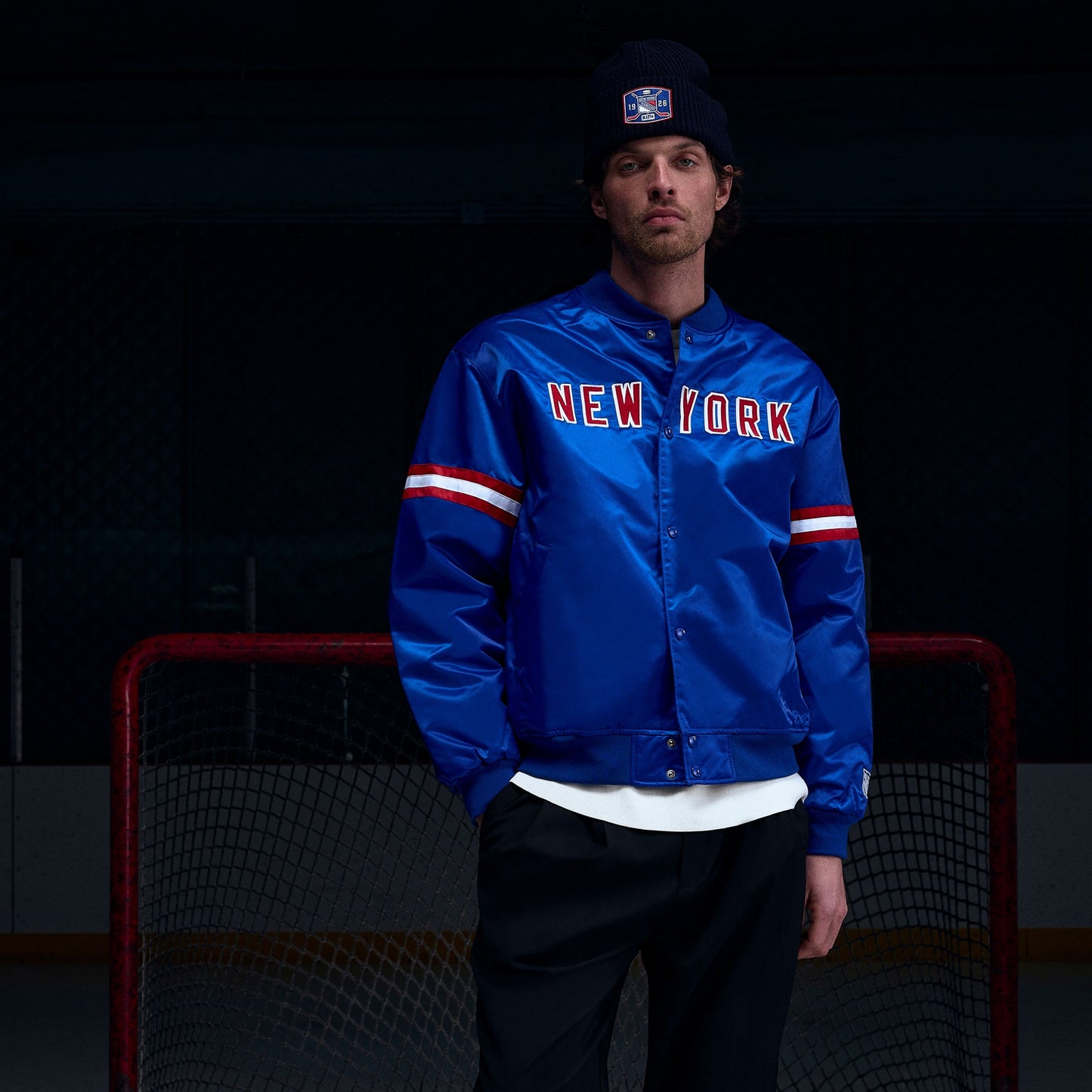 Men Kith Kith for the New York Rangers Satin Bomber Jacket - Cyclone