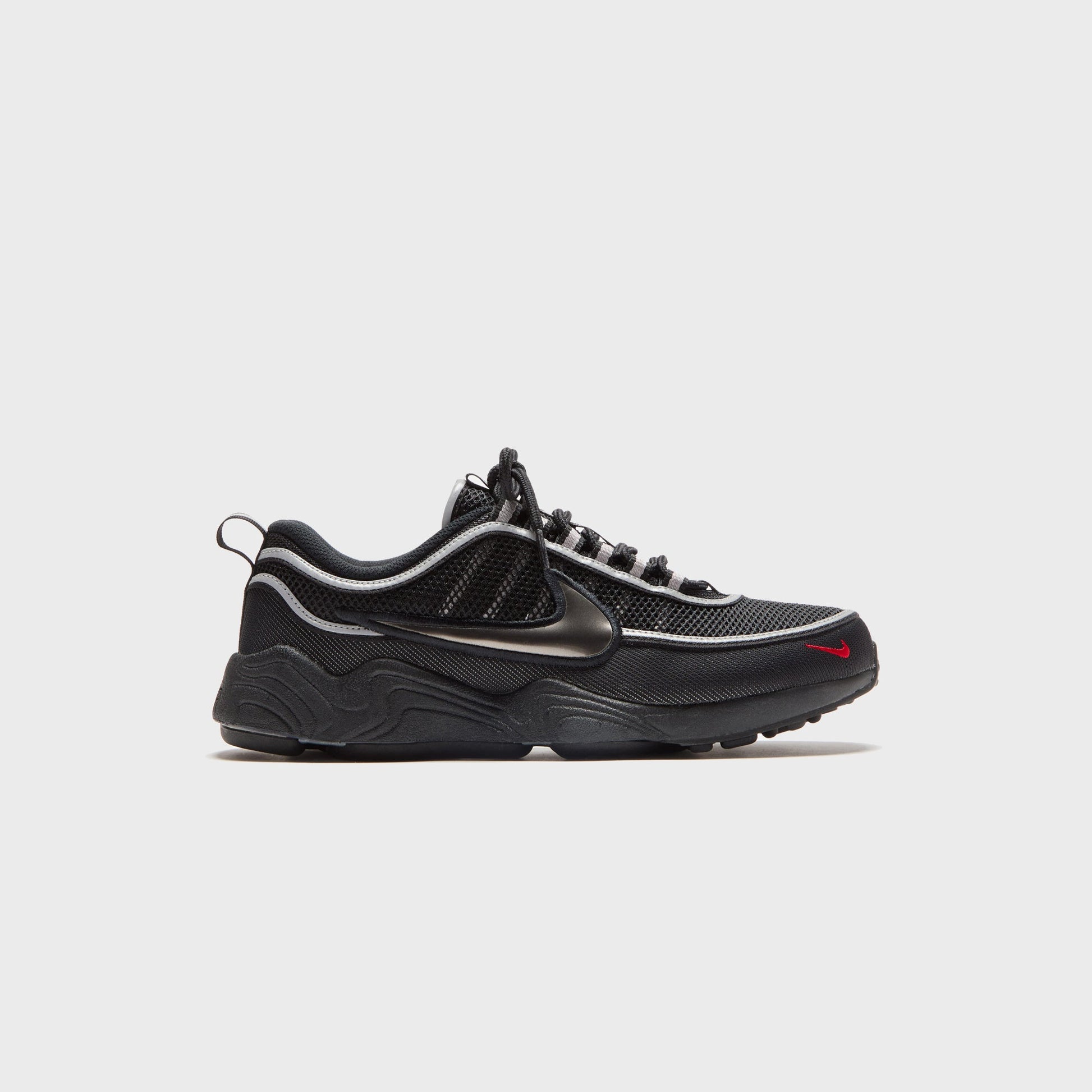 Men Kith Nike Air Zoom Spiridon - Black / Metallic Silver / Sport Red