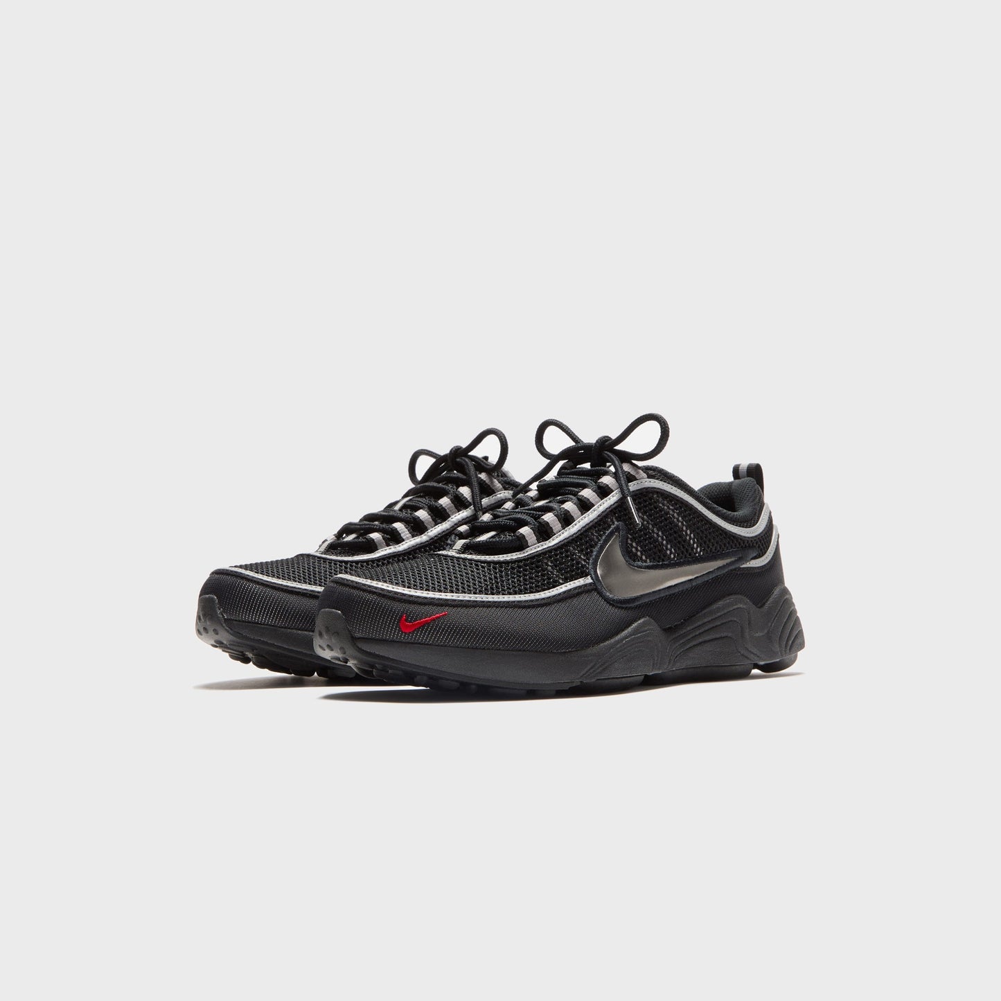 Men Kith Nike Air Zoom Spiridon - Black / Metallic Silver / Sport Red