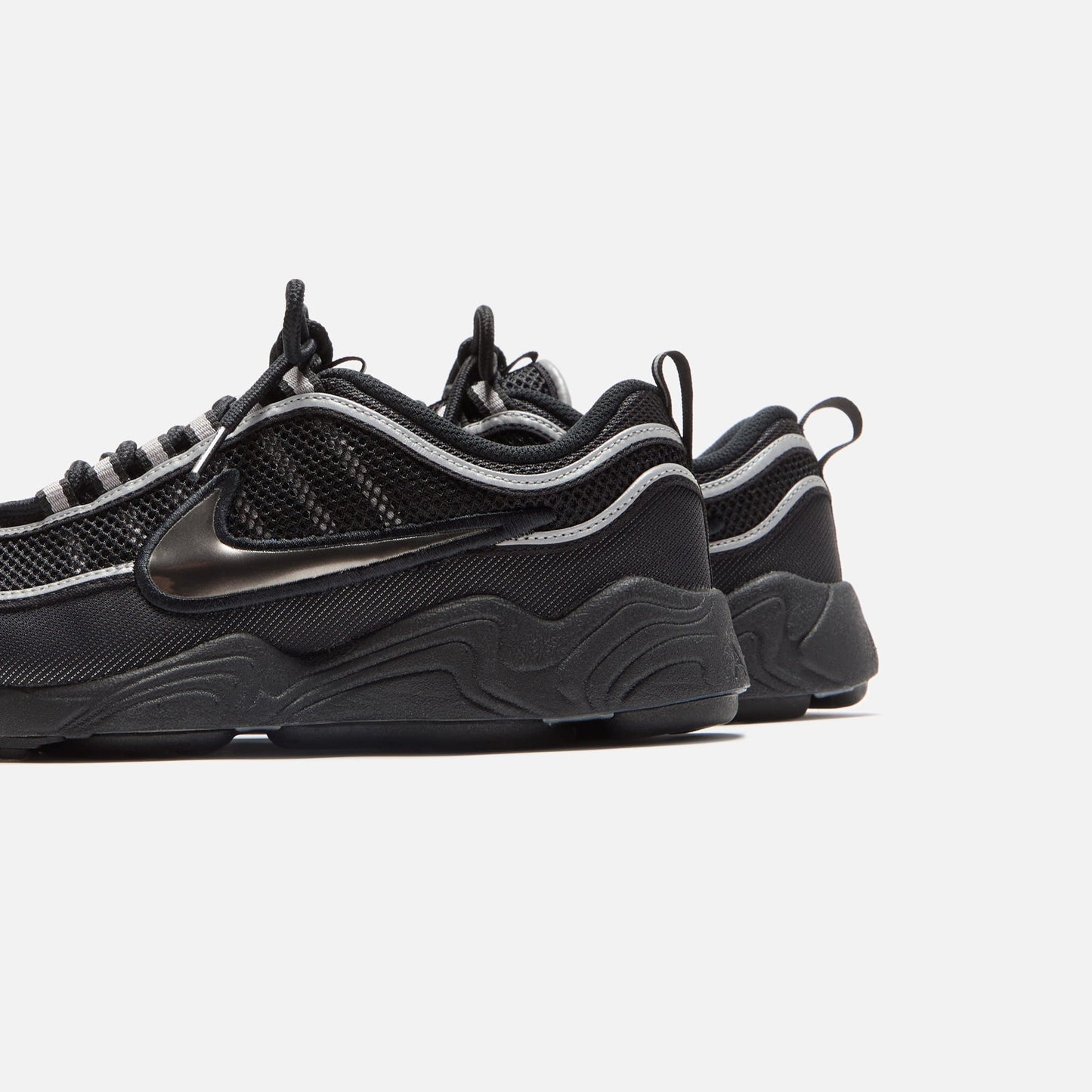 Men Kith Nike Air Zoom Spiridon - Black / Metallic Silver / Sport Red