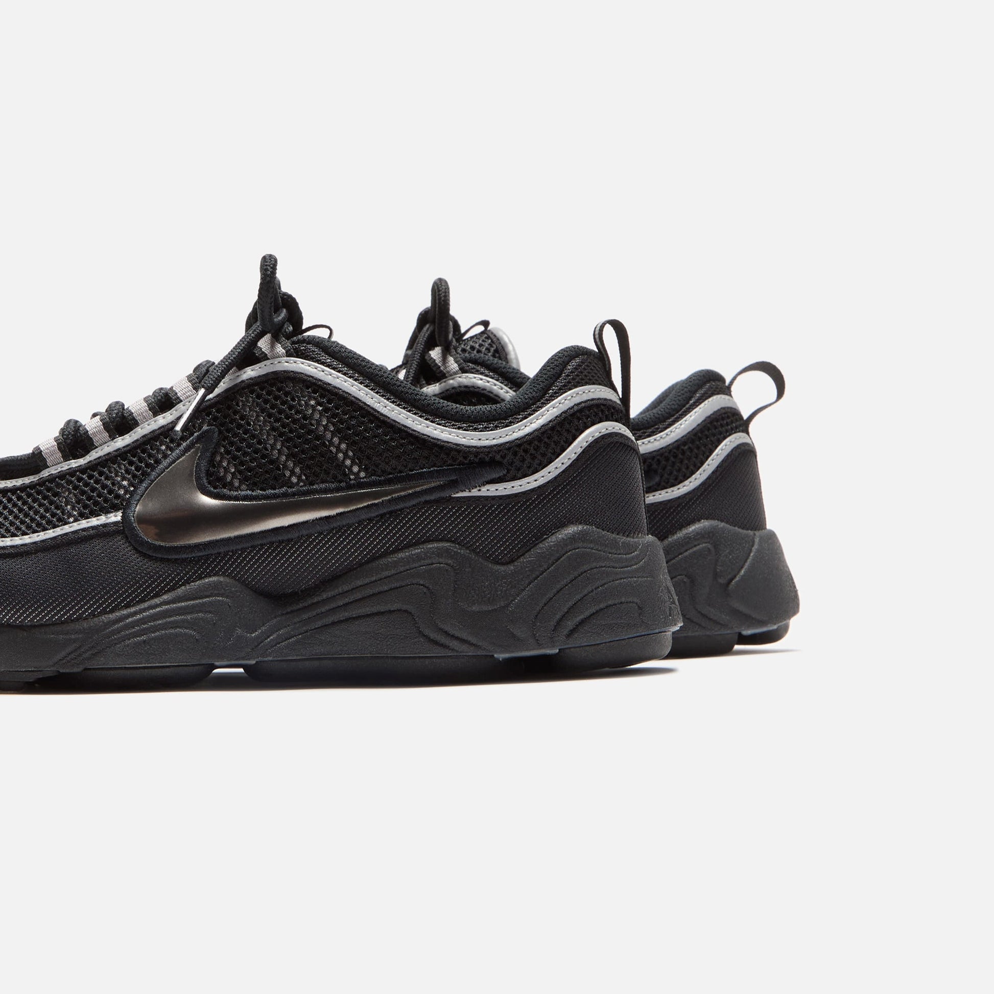 Men Kith Nike Air Zoom Spiridon - Black / Metallic Silver / Sport Red