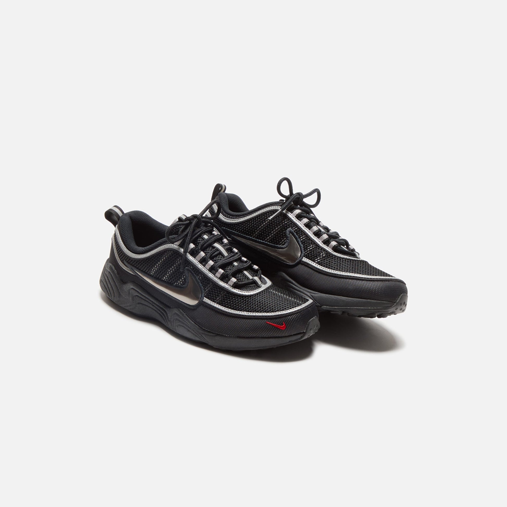 Men Kith Nike Air Zoom Spiridon - Black / Metallic Silver / Sport Red