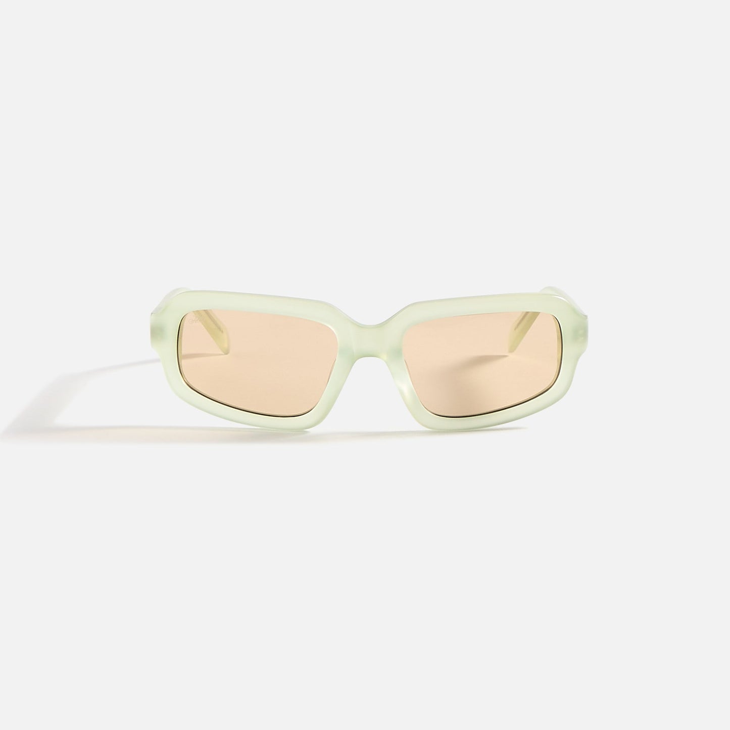 Men Kith AKILA Jupiter Sunglasses - Honeydew / Light Brown