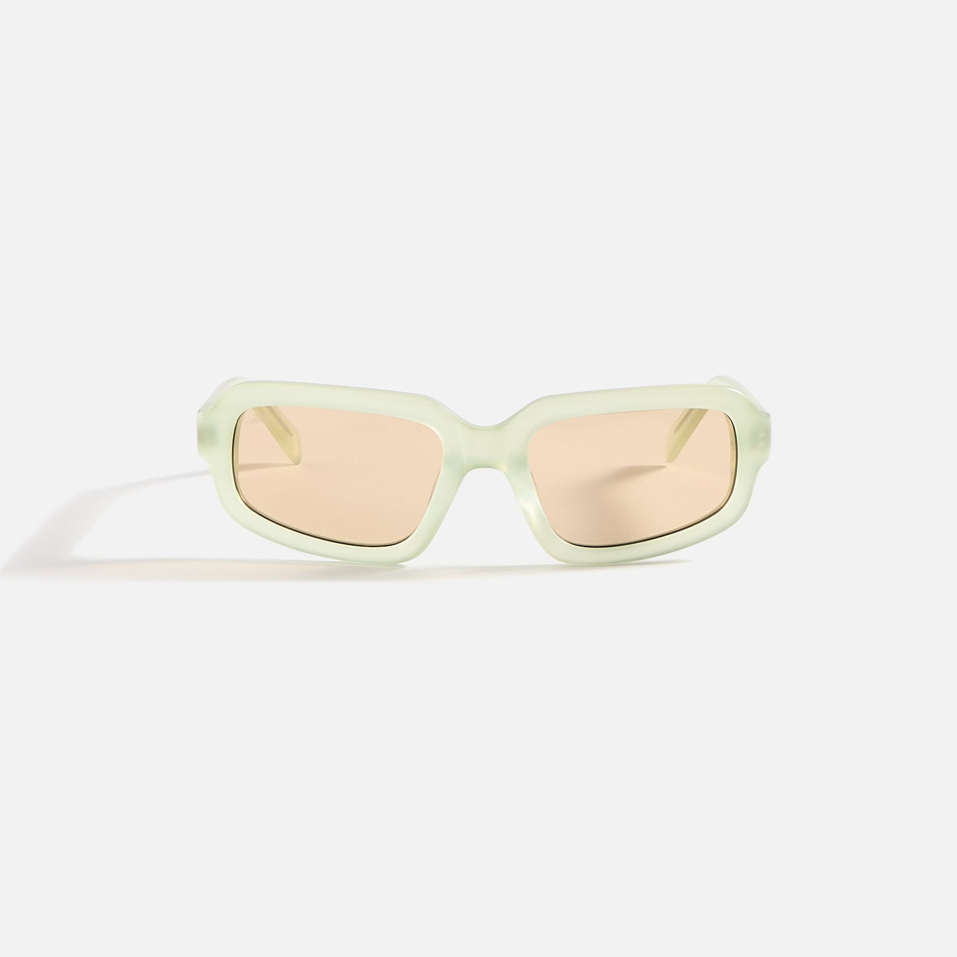 Men Kith AKILA Jupiter Sunglasses - Honeydew / Light Brown