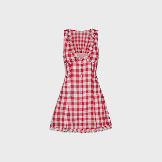 Women Kith Frankies Bikinis Farm Gauze Mini Dress - Malibu Picnic