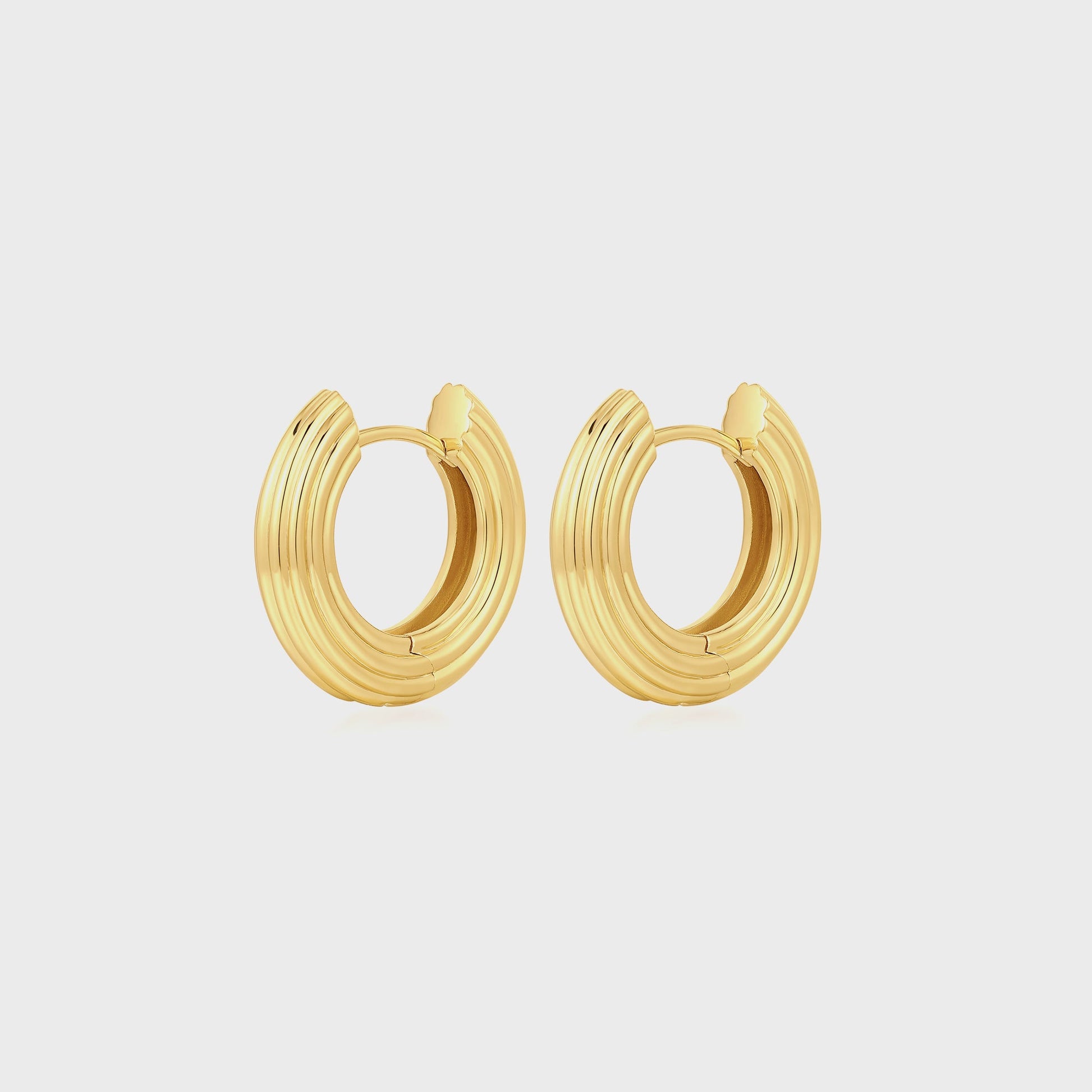Women Kith Luv AJ The Mini Ridge Amalfi Hinge Hoops - Gold
