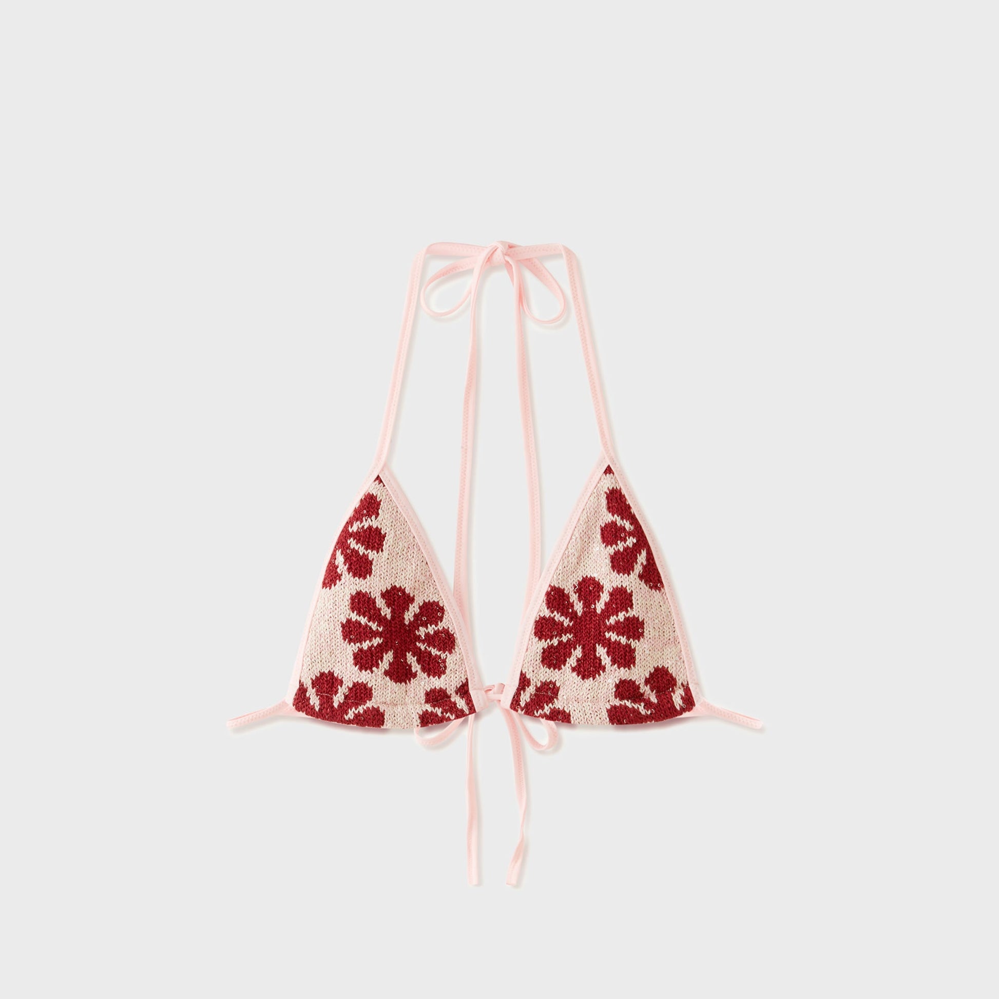 Women Kith Asta Resort Lio Jacquard Bikini Top - Pink Delilah