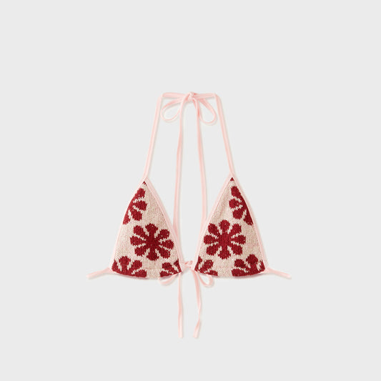 Women Kith Asta Resort Lio Jacquard Bikini Top - Pink Delilah