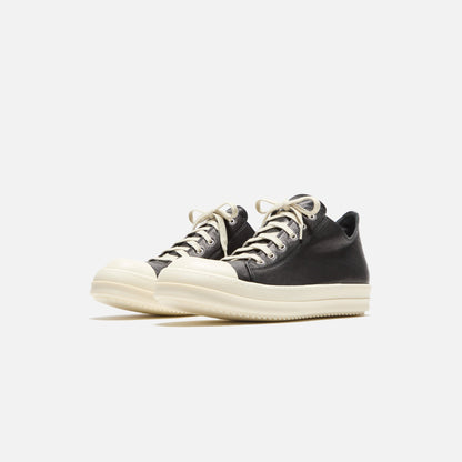 Men Kith Rick Owens Low Sneakers Scarpe In Pelle - Black / Milk / Milk