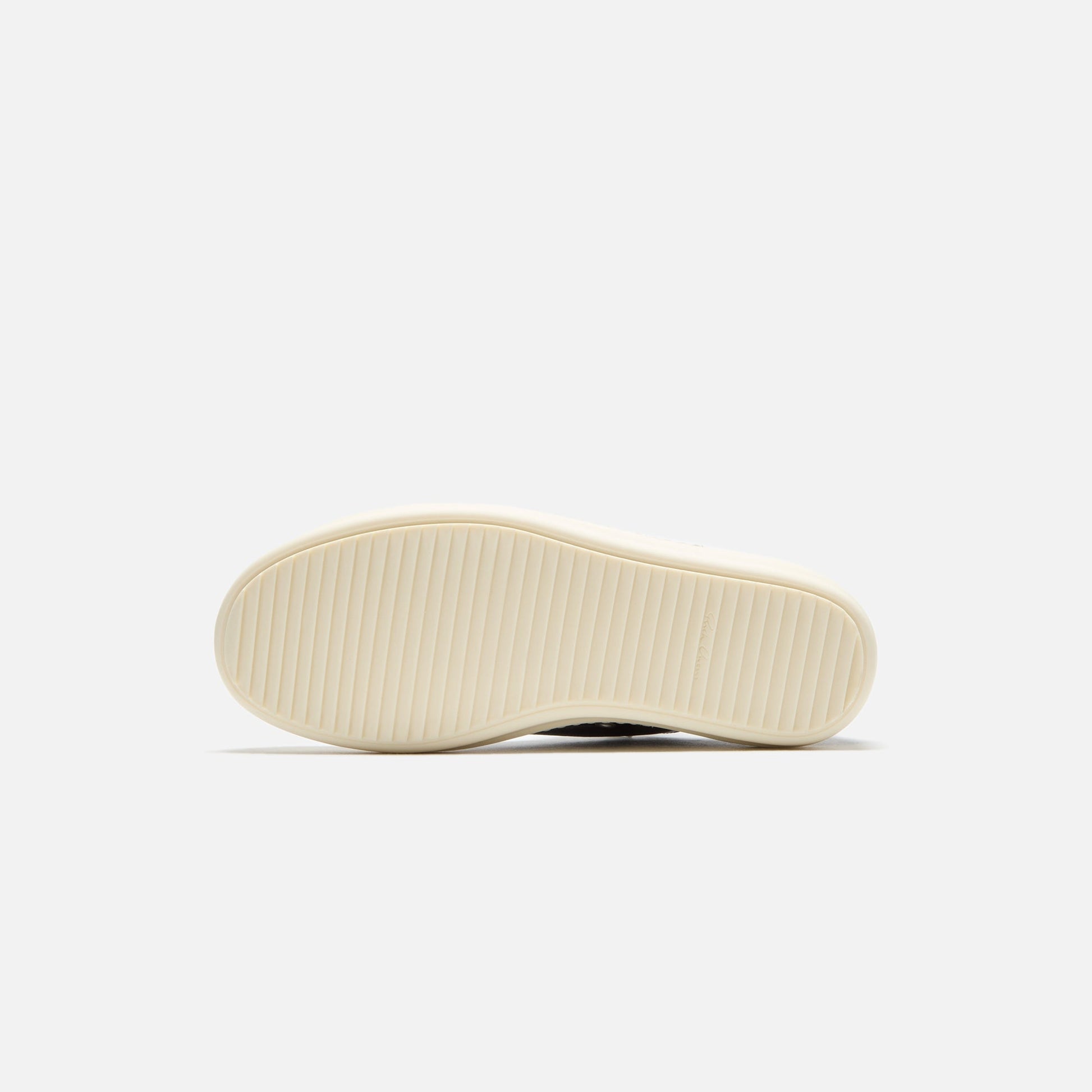 Men Kith Rick Owens Low Sneakers Scarpe In Pelle - Black / Milk / Milk