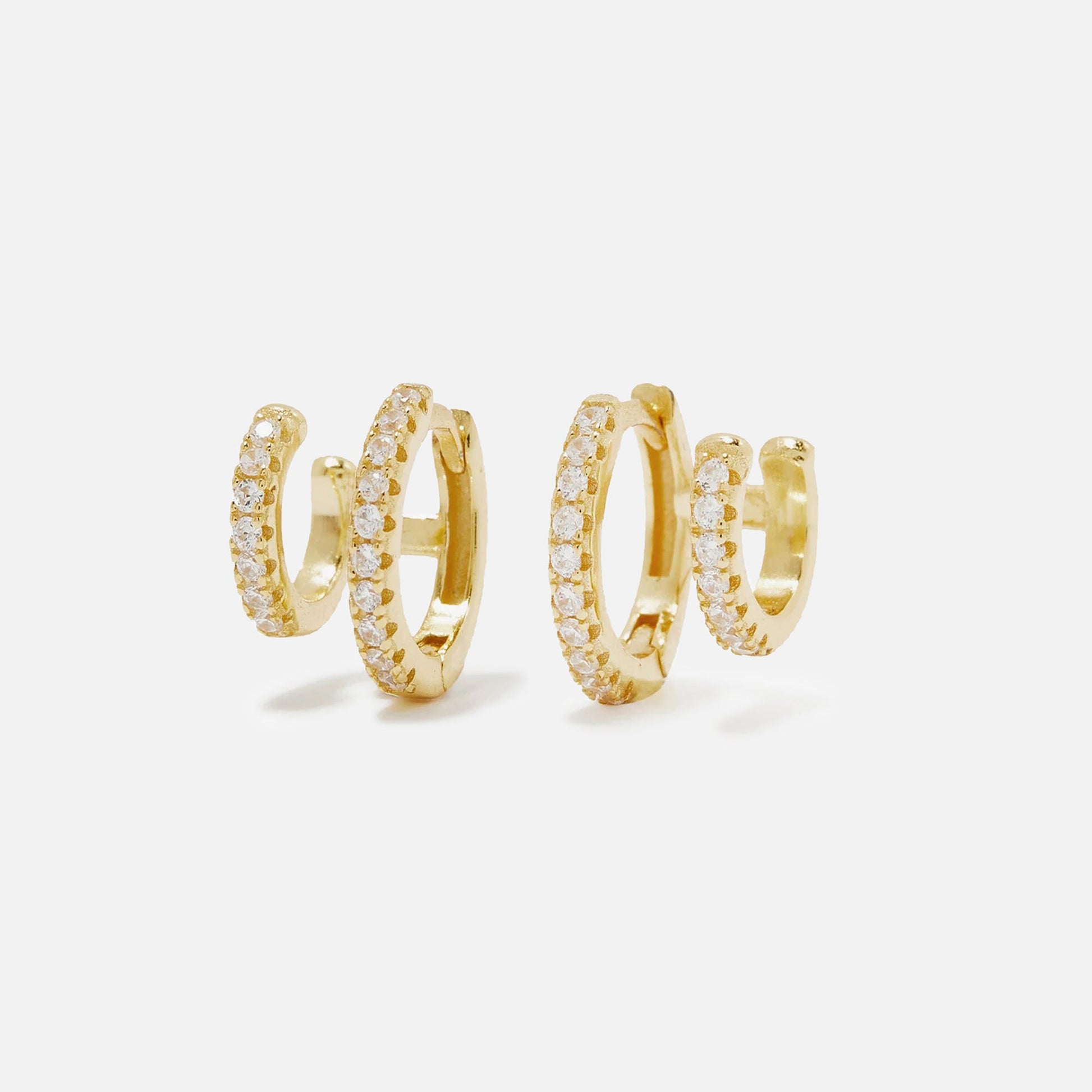 Women Kith SHASHI Katerina Double Earrings - Gold