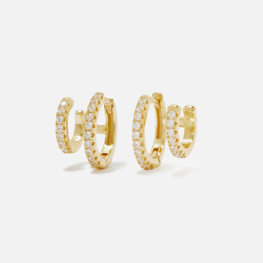 Women Kith SHASHI Katerina Double Earrings - Gold
