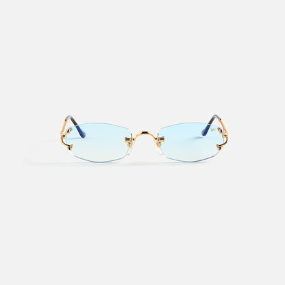 Men Kith Vintage Frames Aspen Drill Mount 24KT Gold - Blue