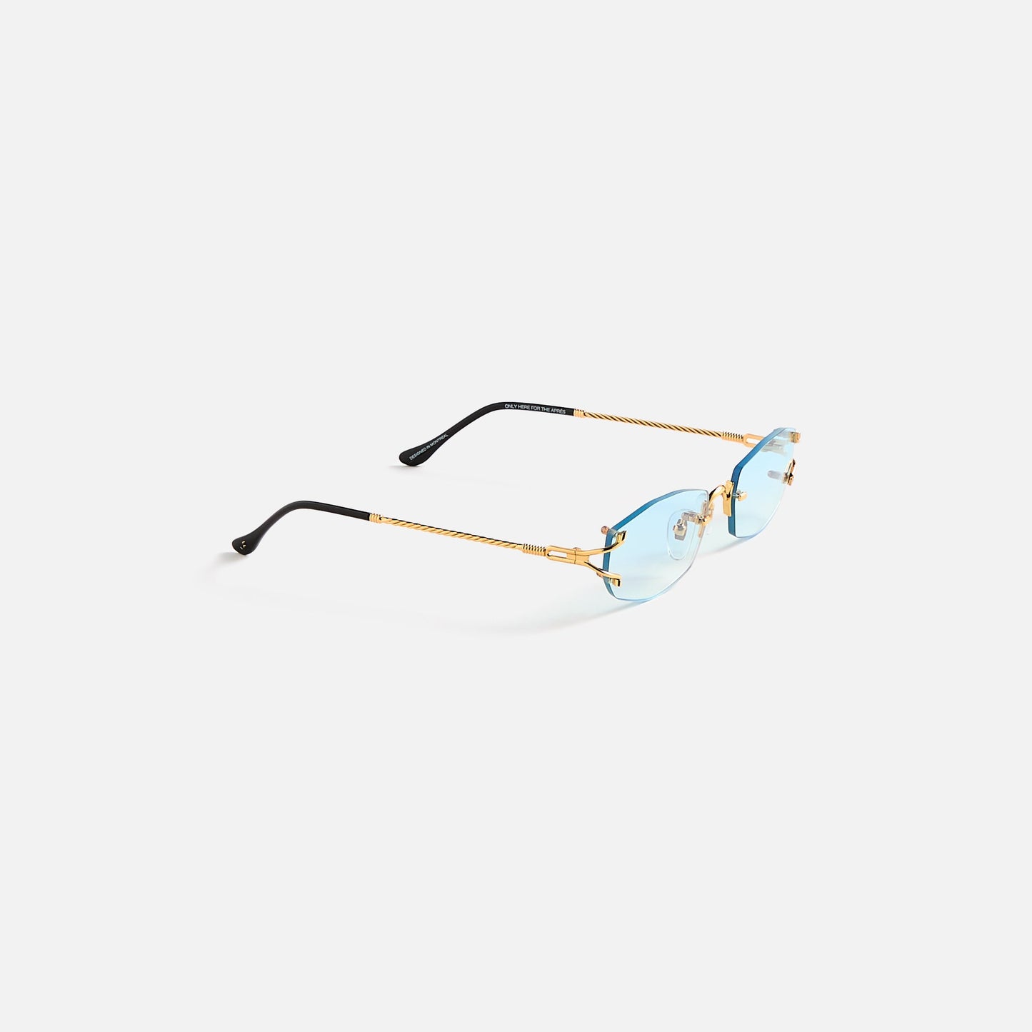 Men Kith Vintage Frames Aspen Drill Mount 24KT Gold - Blue