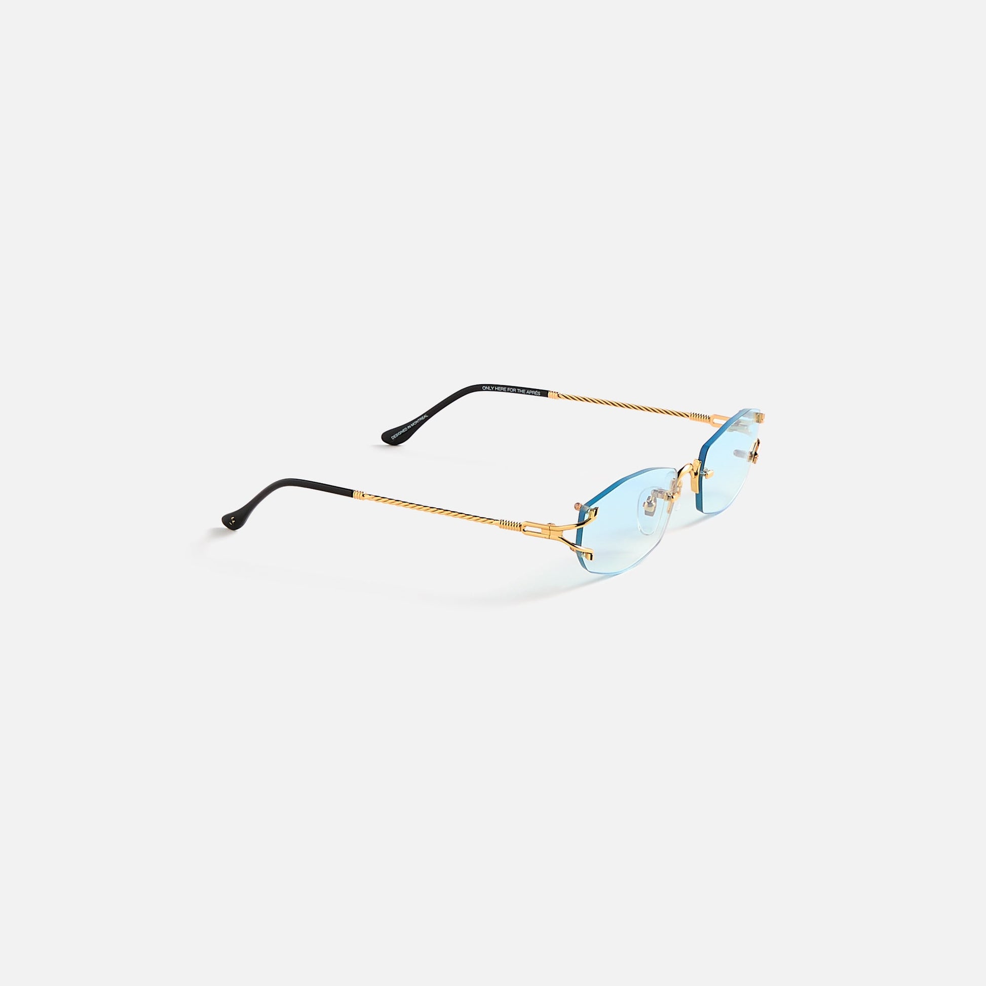 Men Kith Vintage Frames Aspen Drill Mount 24KT Gold - Blue
