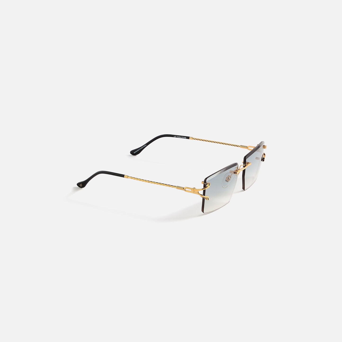 Men Kith Vintage Frames Icon Drill Mount 24kt Yellow Gold - Blue