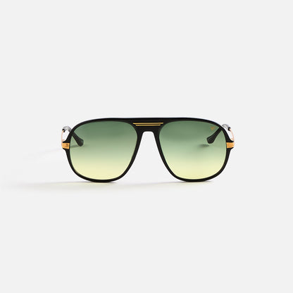 Men Kith Vintage Frames Lucky Black Acetate - Green Yellow Gradient