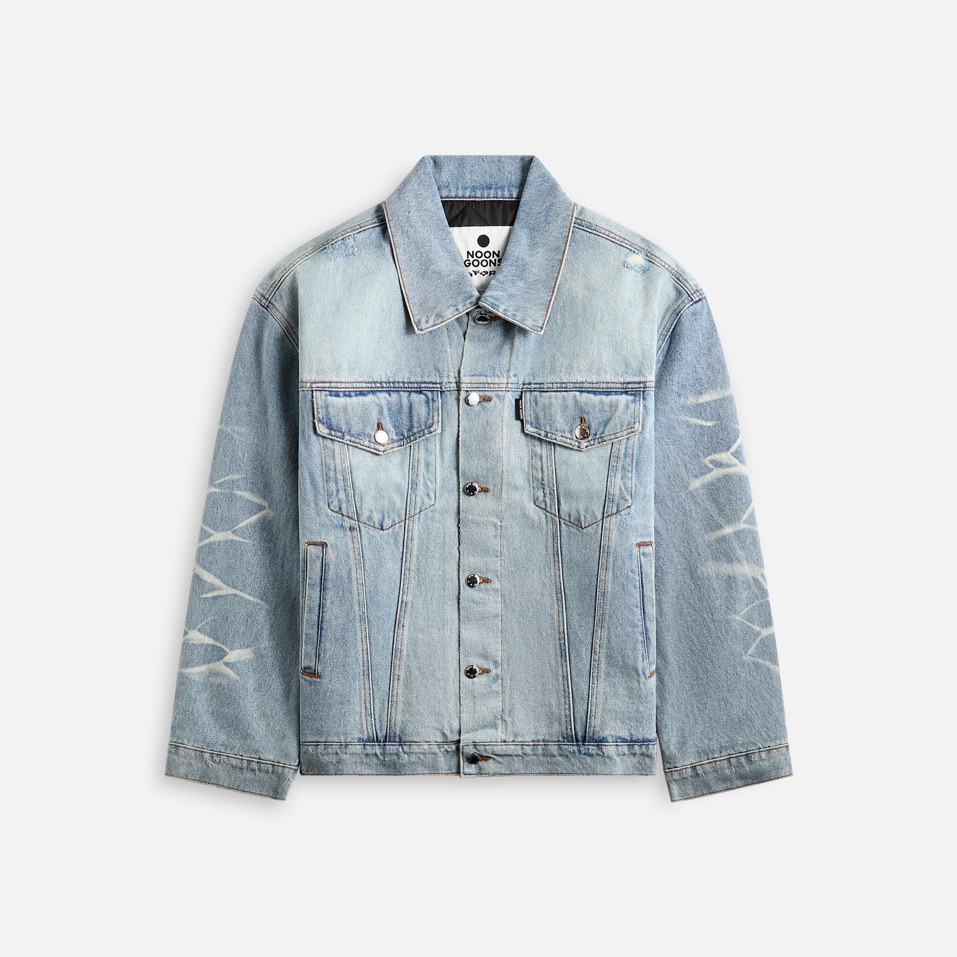 Men Kith Noon Goons Jailhouse Quilted Denim Jacket - Beach Blue