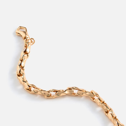 Men Kith Emanuele Bicocchi Gold Hammered Chain Bracelet (Large) - Gold