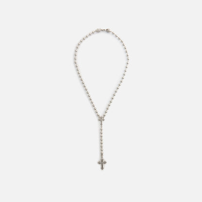 Men Kith Emanuele Bicocchi Beaded Chain Rosary Necklace - Silver