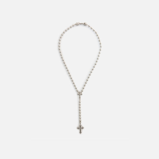 Men Kith Emanuele Bicocchi Beaded Chain Rosary Necklace - Silver