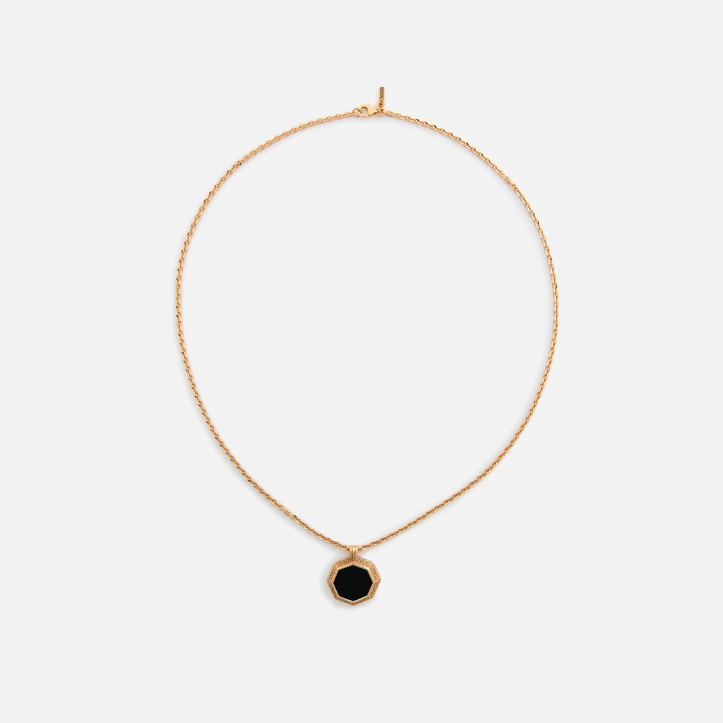 Men Kith Emanuele Bicocchi Gold Octagon Onyx Amulet Necklace - Gold