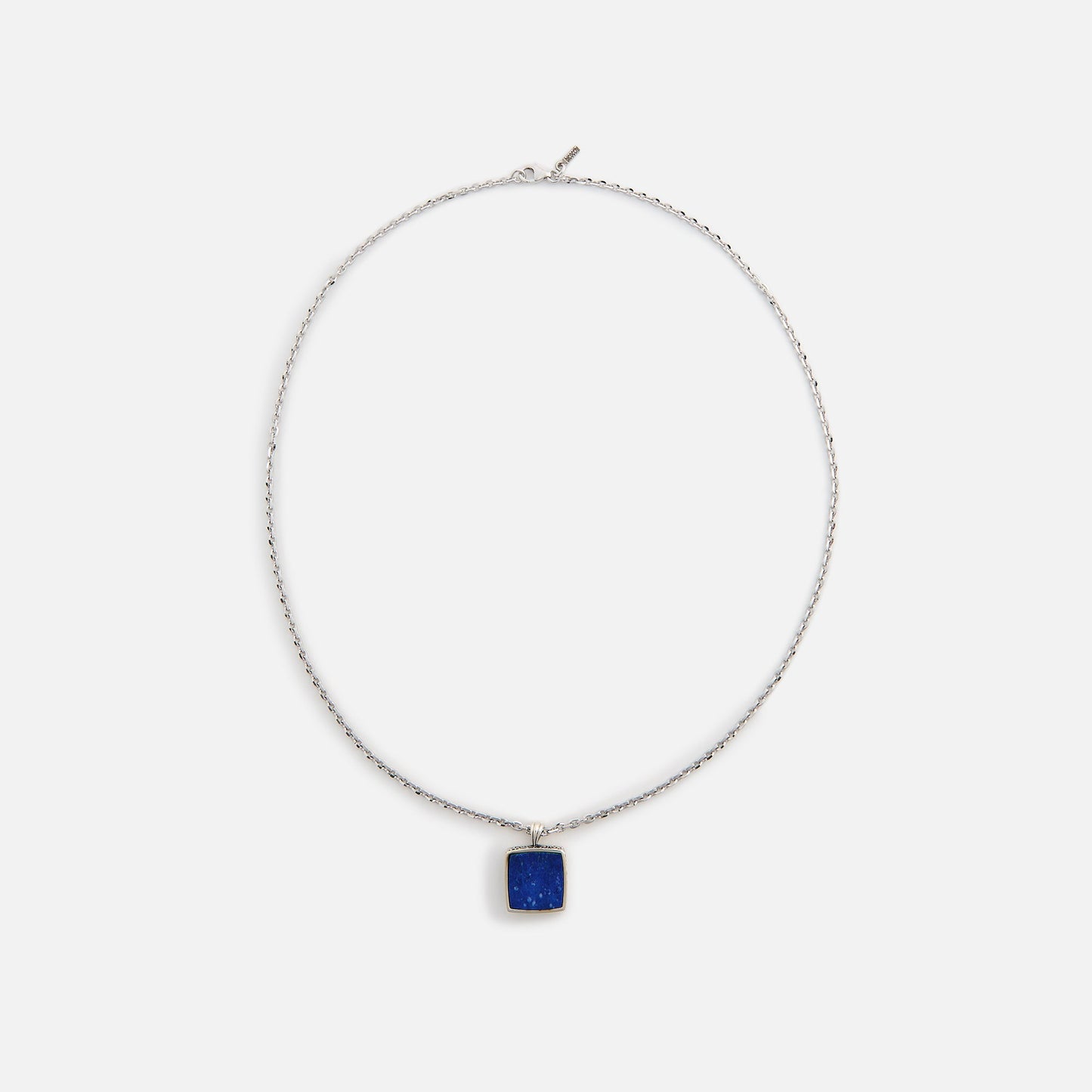 Men Kith Emanuele Bicocchi Square Lapis Amulet Necklace - Silver